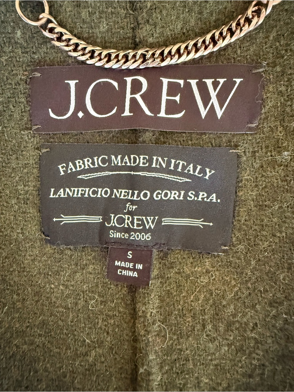 J. Crew Dark Olive Double-Breasted  Trench Coat in Double Faced Wool - Picture 3 of 14